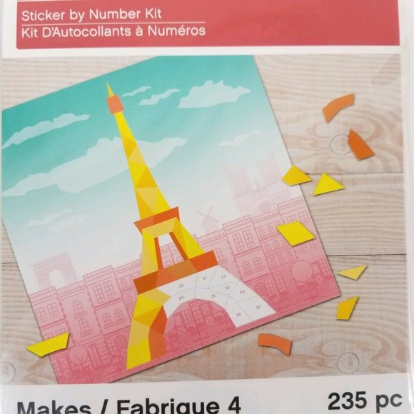 Craft Smart Sticker By Numbers 235 Pc Kit 4 Pk Eiffel Tower Big Ben Golden Gate - Picture 3 of 12